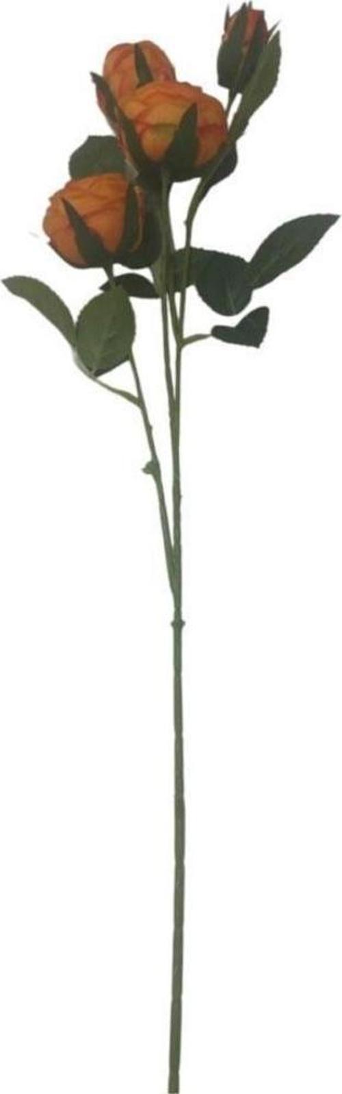 Dekoratif Yapay Gül Çiçek 60 Cm Turuncu Renk