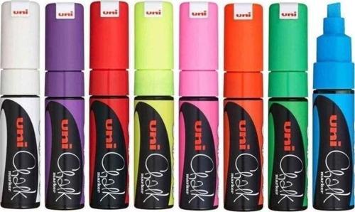 Chalk 8 mm Kesik Uç Su Bazlı Sıvı Tebeşir Kalemi 8 Renk