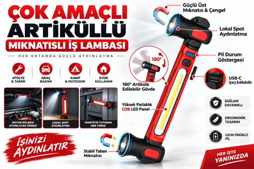 Çok Amaçlı LED Çalışma Lambası