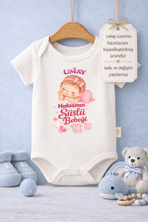 Bebek Zıbın Komik Yazılı Süslü Bebek Baskılı %100 Pamuk Atlet Kol Body (Yenidoğan & Bebek)