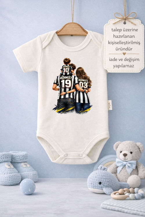 Bebek Zıbın Komik Yazılı Kartal Ailesi Baskılı %100 Pamuk Body (Yenidoğan & Bebek)