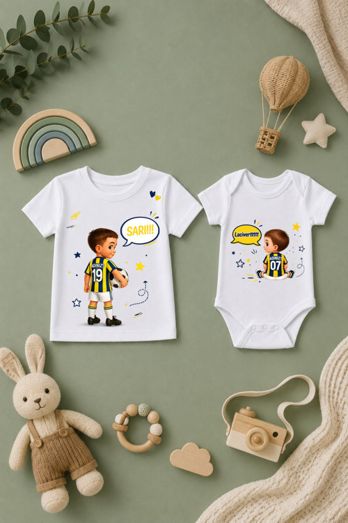 Çocuk T-Shirt Yazılı Abi Kardeş Kombin Baskılı %100 Pamuk Kısa Kol T-Shirt