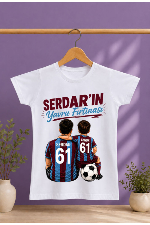 Çocuk T-Shirt İsimli Yavru Fırtına Baskılı %100 Pamuk Kısa Kol T-Shirt