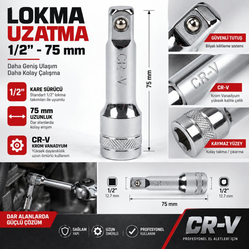 1/2 LOKMA UZATMA ARA KOLU 75MM