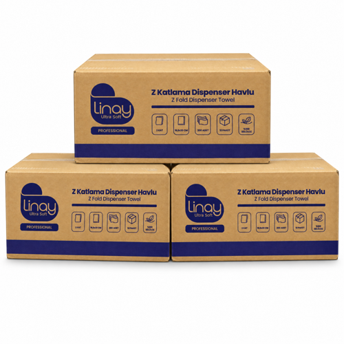 Ultra Soft Z Katlama Dispenser Havlu 2 Katlı 200 Yaprak 36 Paket – 3 Koli