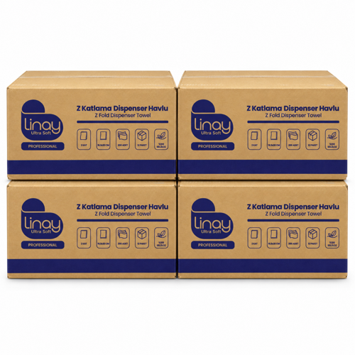 Ultra Soft Z Katlama Dispenser Havlu 2 Katlı 200 Yaprak 48 Paket – 4 Koli