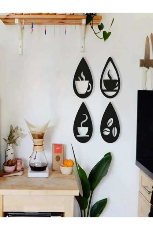 Modern Premium 3D Baskı Damla Tasarım Kahve Duvar Süsü