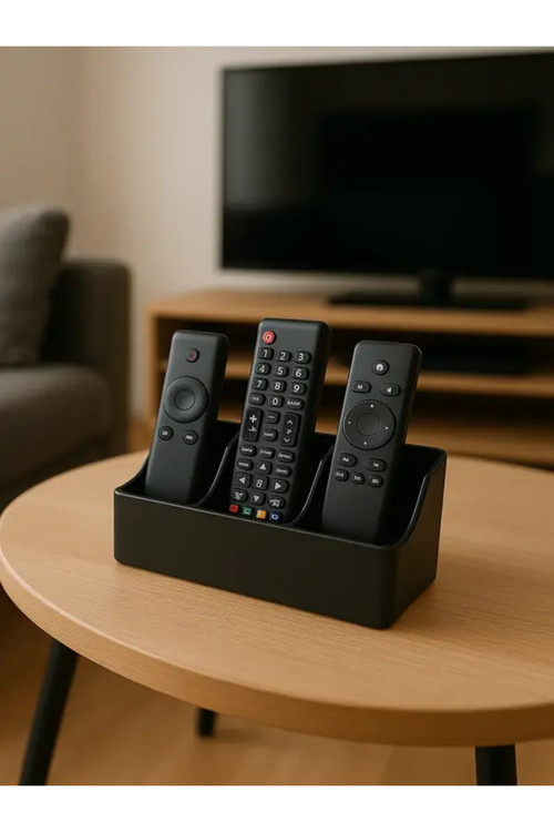 3 Gözlü Masaüstü Kumanda Organizeri | TV Klima Kumanda Düzenleyici | Modern Organizer