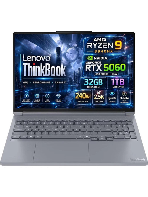 ThinkBook 16P G6 21U00013TX-OMG81 15,6 inç DDR5 8GB 2TB SSD, Windows 10 Home, Hediyeli