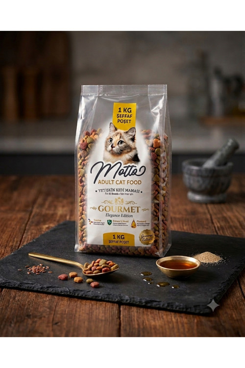 Gurme Kedi Maması 1 KG – Şeffaf Poşet Kedi Maması
