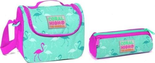 Coral High Yeşil Flamingo Kız Çocuk Beslenme Ve Kalemlik Seti