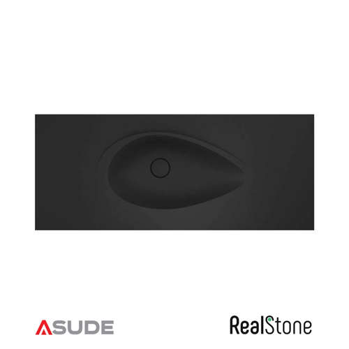 REALSTONE AVOCADO ETAJERLİ GRANİT LAVABO 100*50CM SİYAH