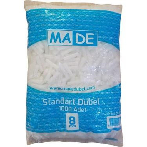 PLS DÜBEL 8MM BEYAZ ( 1000 ADET )