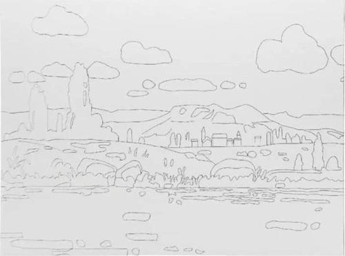 Desenli Pres Tuval 30x40 cm Landscape-2