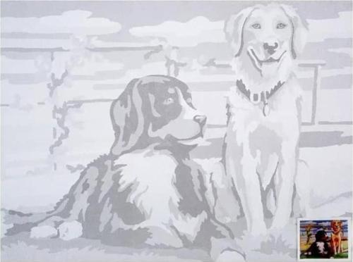 Desenli Pres Tuval 30x40 cm Dogs
