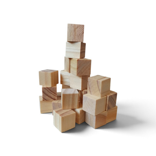 Naturel Ahşap Küp Bloklar 1.5 x 1.5 x 1.5 cm - 25 Adet Eğitici Matematik Birim Küpü