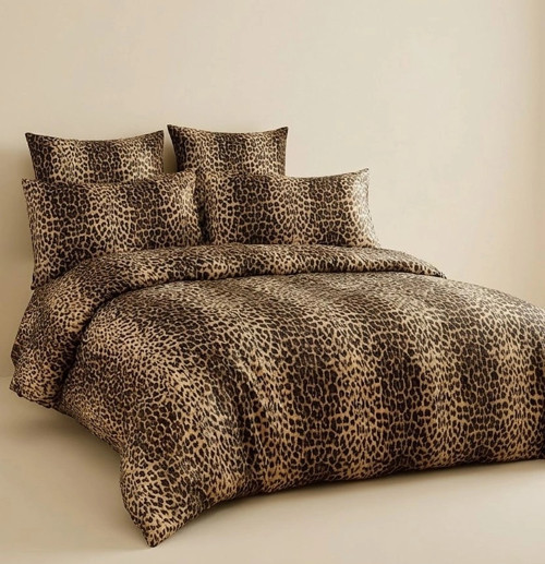 Wild Leopard Çift Kişilik Nefes Alan Pamuklu Nevresim Takımı