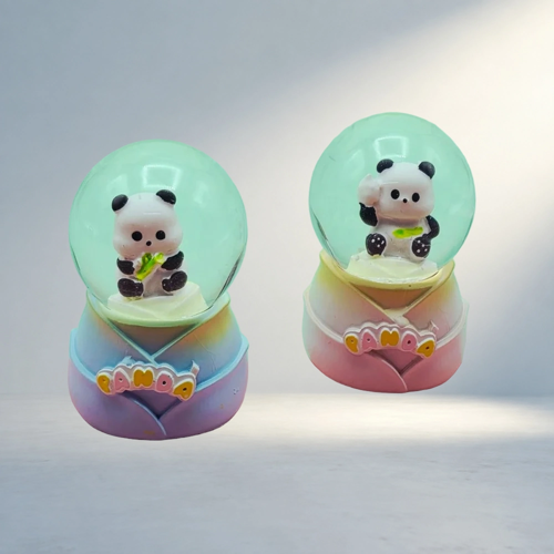 Şık Panda Tasarımlı Işıklı Kar Küresi Dekorasyonu