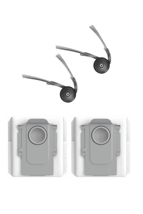 Roborock Q10 X5 & Q10 X5+ Uyumlu 2 Adet Yan Fırça 2 Adet Toz Torbası