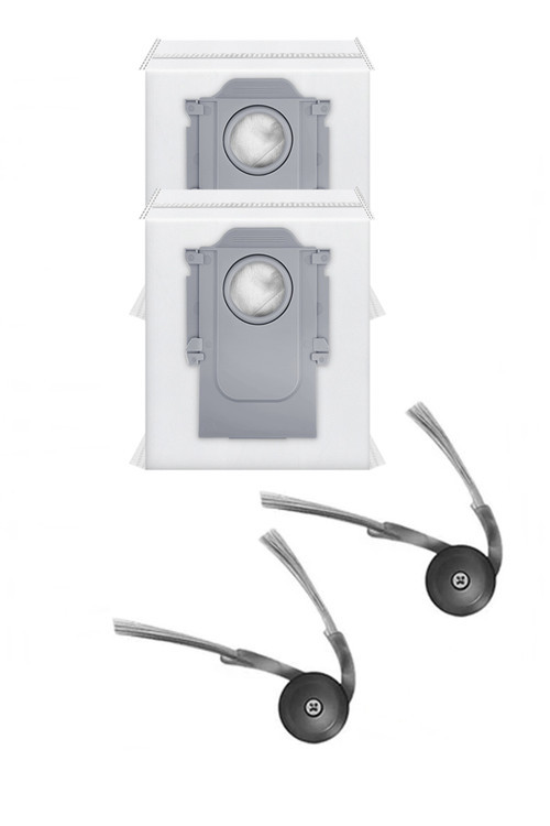 Roborock Q7 L5 & Q7 L5+ Uyumlu 2 Adet Yan Fırça 2 Adet Toz Torbası