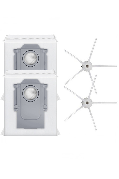 Roborock Q5 & Q5 Plus Uyumlu 2 Adet Yan Fırça 2 Adet Toz Torbası