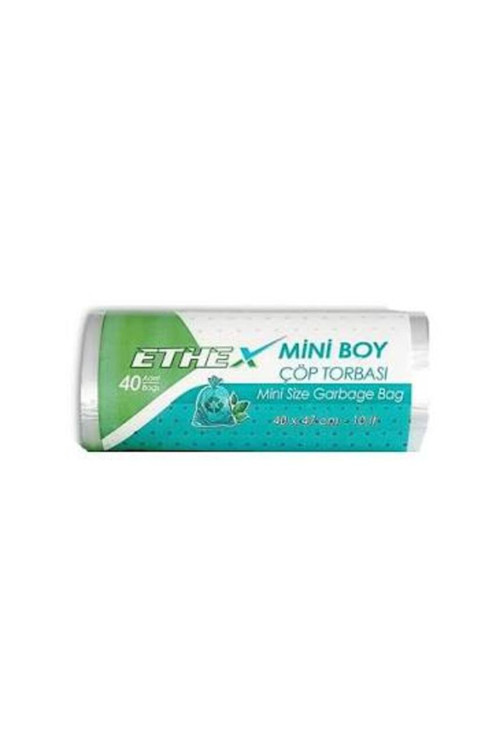 Mini Çöp Torbası 40x47 Cm 40 lı (10 Lt) Beyaz 1 Paket