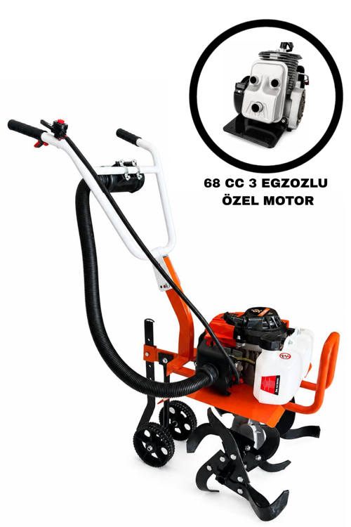 68 CC - 3 EGZOZLU - MİNİ ÇAPALAMA MAKİNESİ - ÇELİK BIÇAKLI 6 HP