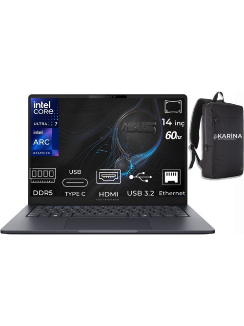 ExpertBook B5 Ultra 7 255H B5405CCA-U716512B0D-K07 32GB 1TB Arc 140T FreeDos 14" WUXGA Taşınabilir Bilgisayar