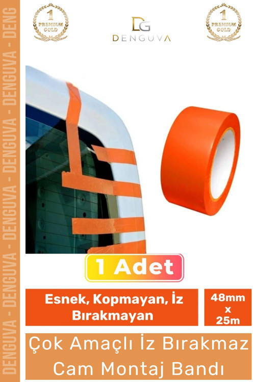 Özel Üretim Çok Amaçlı Araba Kopmayan İz Bırakmaz PVC 25 Metre Cam Montaj Sabitleme Bandı - 1 Adet