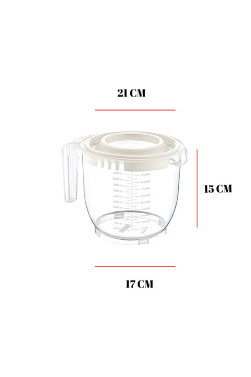 2200 Ml Mikser Kabı Mavi & Ölçü Kabı & Saklama Kabı-DNY0026