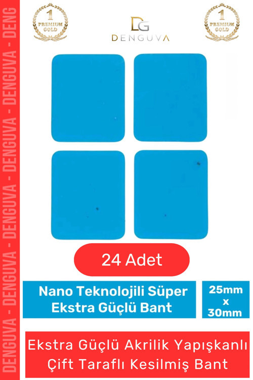 Özel Seri Ekstra Güçlü PE Köpük Esaslı Çift Taraflı Hazır Kesilmiş 25x30mm Asma Bant - 24'lü