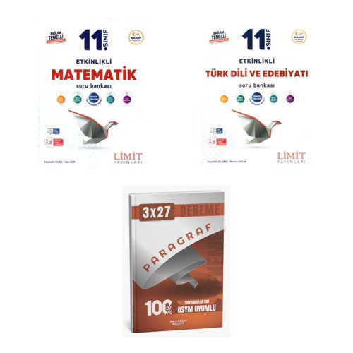 2027 Limit 11. Sınıf Etkinlikli Matematik + Edebiyat Türk Dili ve Edebiyatı Soru + Ankapade 3'lü Set