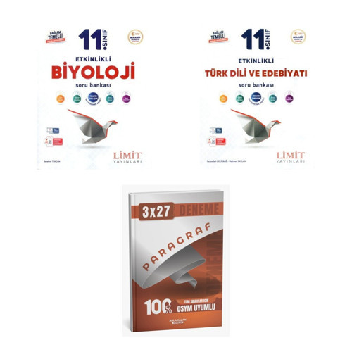 2027 Limit 11. Sınıf Etkinlikli Biyoloji + Edebiyat Türk Dili ve Edebiyatı Soru + Ankapade 3'lü Set