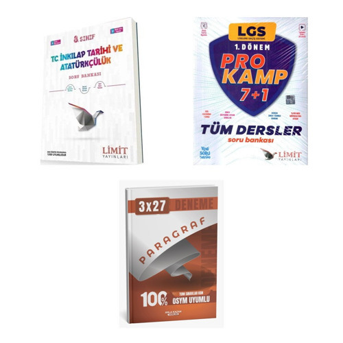 2027 8. Sınıf/LGS Limit T.C. İnkılap Tarihi ve Atatürkçülük Soru + Prokamp Tüm Dersler Soru + Ankapade 3'lü Set