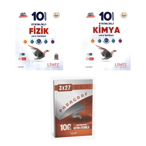 2027 Limit 10. Sınıf Etkinlikli Maarif Fizik + Kimya Soru + anla kazan paragraf deneme 3'lü Set
