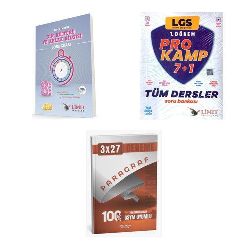 2027 8. Sınıf/LGS Limit Kronometre Din Kültürü ve Ahlak Bilgisi Soru + Prokamp Tüm Dersler Soru + Ankapade 3'lü Set
