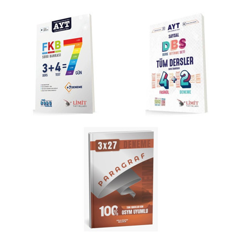 2027 AYT Limit FKB Soru + Sayısal Ders Bitirme Seti Tüm Dersler Soru + anla kazan paragraf deneme Set