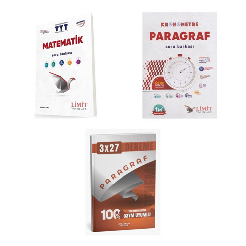 2027 TYT Limit Matematik Soru + Kronometre Paragraf Soru + anla kazan paragraf deneme 3'lü Set