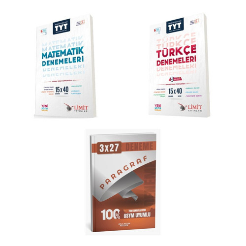 2027 Limit TYT Matematik 15x40 + Türkçe 15 X 40 5 Aşamada Yeni Soru Tarzları ile Deneme + Ankapade 3'lü Set