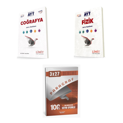 2027 Limit AYT Coğrafya + Fizik Soru + anla kazan paragraf deneme 3'lü Set