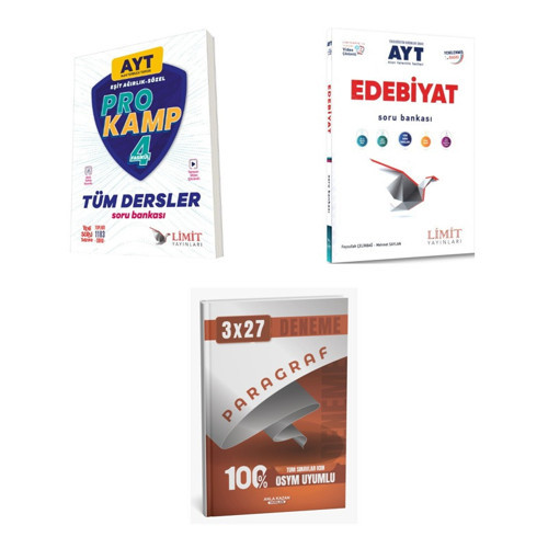 2027 Limit AYT Tüm Dersler Eşit Ağırlık Sözel Prokamp + Edebiyat Video Çözümlü Soru + Ankapade 3'lü Set