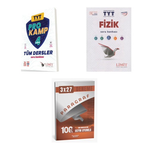 2027 Limit TYT Tüm Dersler Prokamp + Fizik Soru + anla kazan paragraf deneme 3'lü Set