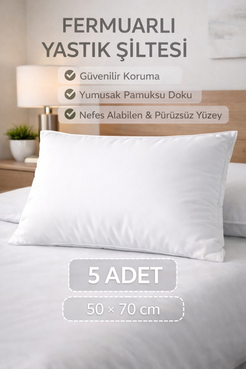 İç Yastık Kılıfı Fermuarlı 5 Adet Astar 50x70 cm Yastık Şiltesi