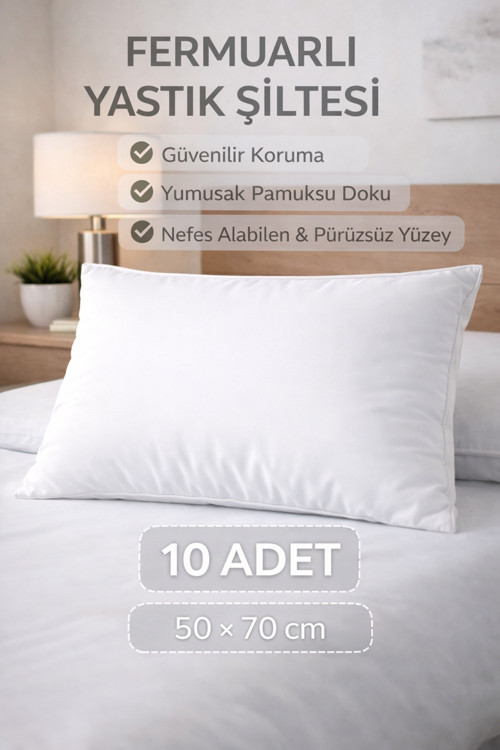 İç Yastık Kılıfı Fermuarlı 10 Adet Astar 50x70 cm Yastık Şiltesi