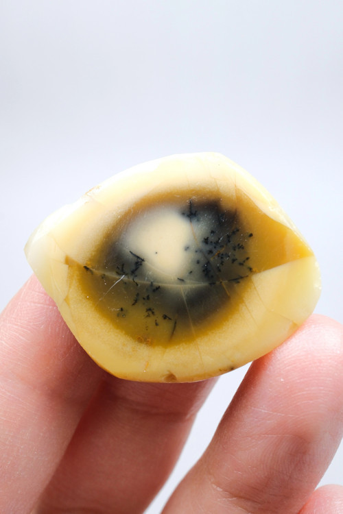 Dendritik Opal Göz Dilimi - Amber ve Krem Opal Numune, 9g