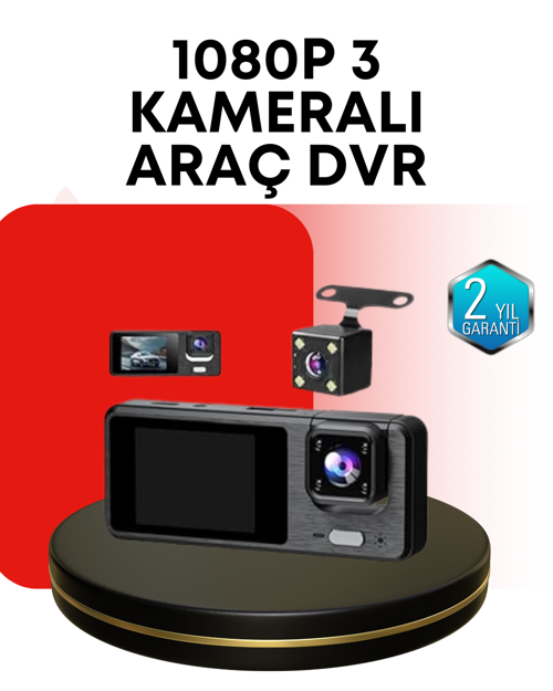 Araç Kamerası 3’Lü Sistem | Full Hd, Sesli Kayıt Ve Park Gözetimi
