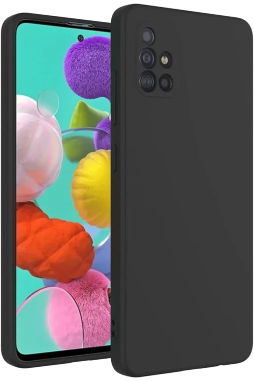 Samsung Galaxy A31 Kılıf Nano Içi Kadife Silikon - Siyah