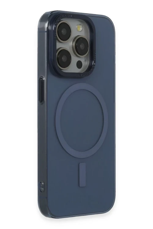 Apple Iphone 15 Pro Max Kılıf Anka Pc Magneticsafe Sert Metal Kapak - Lacivert