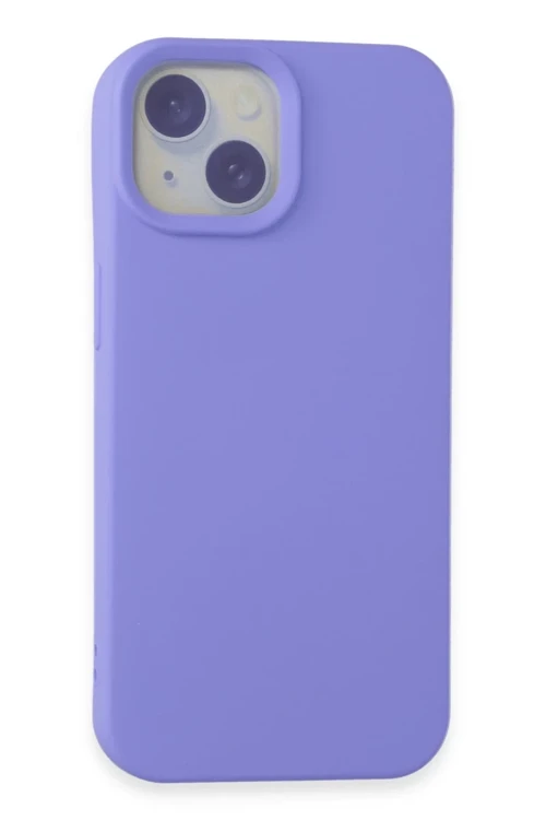 Apple Iphone 15 Kılıf Nano Içi Kadife Silikon - Lila