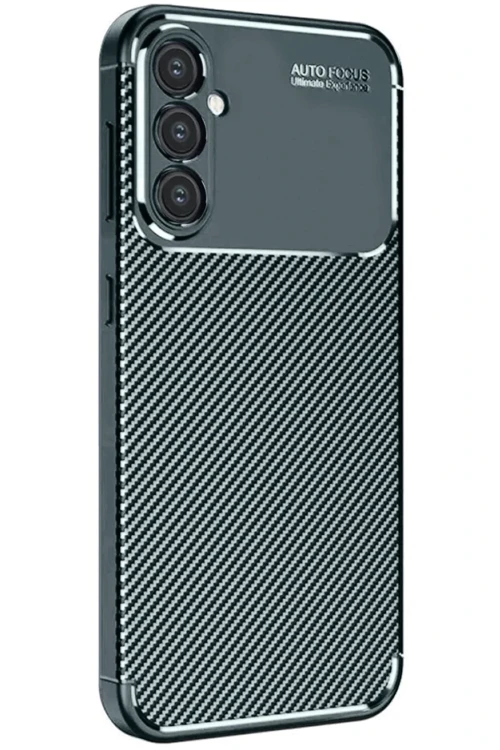 Samsung Galaxy A26 Kılıf Auto Focus Karbon Kapak - Koyu Yeşil